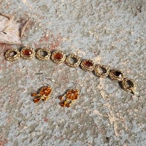 Matching earrings and bracelet set